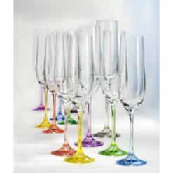 Rainbow Color 6 copas flauta 190 ml 40729-190