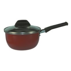 Cacerola 16 cms  tapa vidrio  Cheff-flon - Rojo